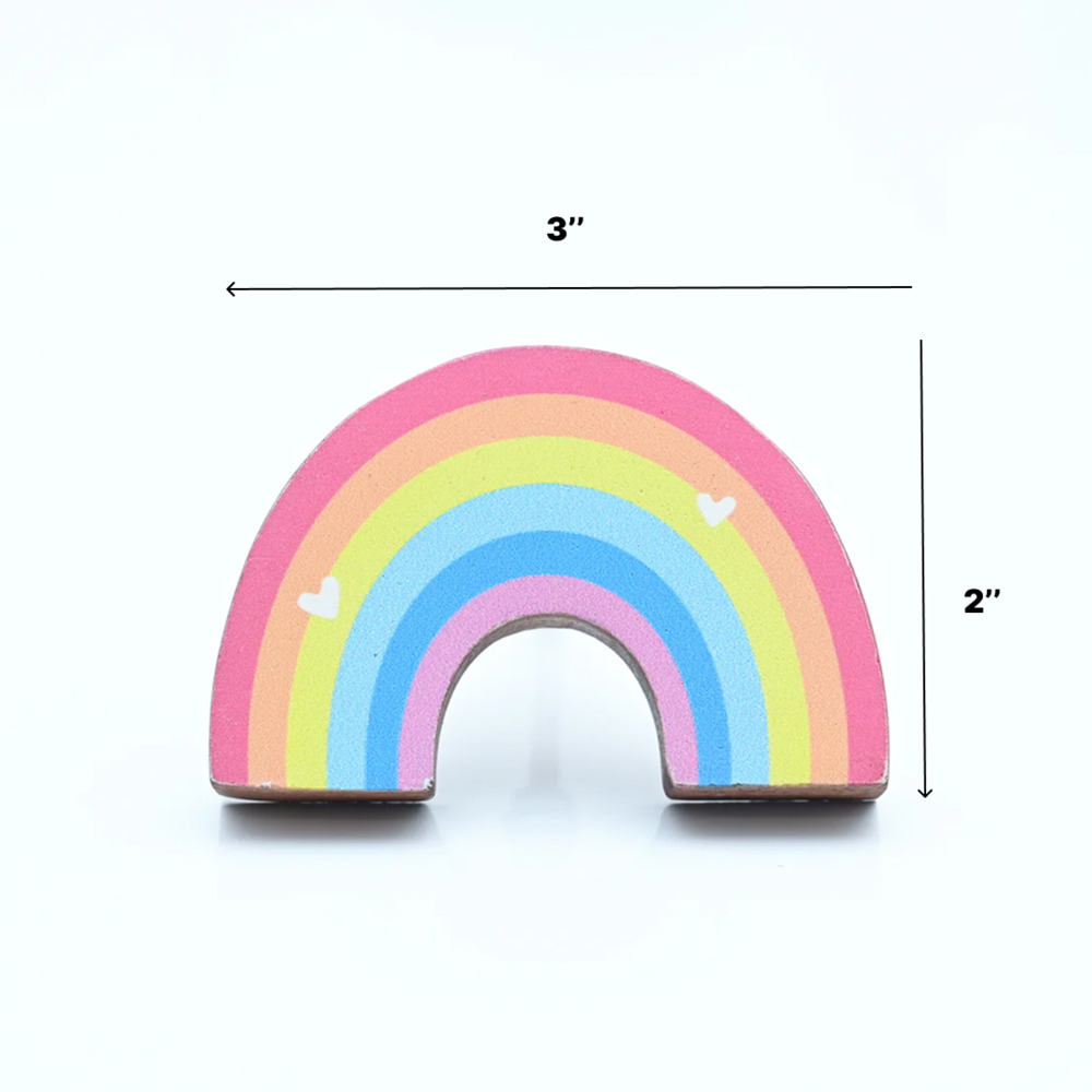 Handmade Acacia Wood Rainbow Kids Furniture Knob